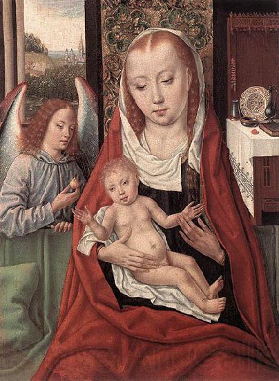 Master of the Saint Ursula Legend Virgin and Child with an Angel Norge oil painting art